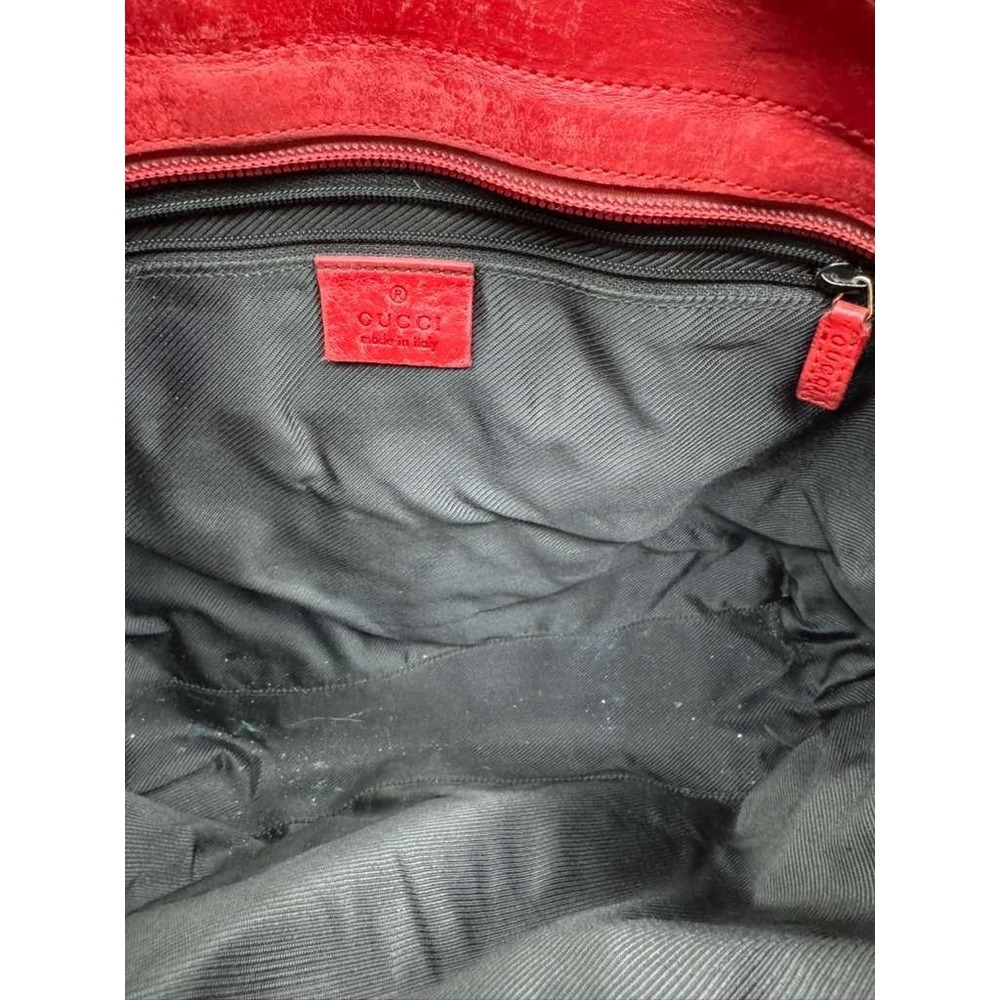 Vintage Gucci GG Monogram Canvas Leather Trim Zippered Tote‎ Bag 10" x 13" - Picture 9 of 16